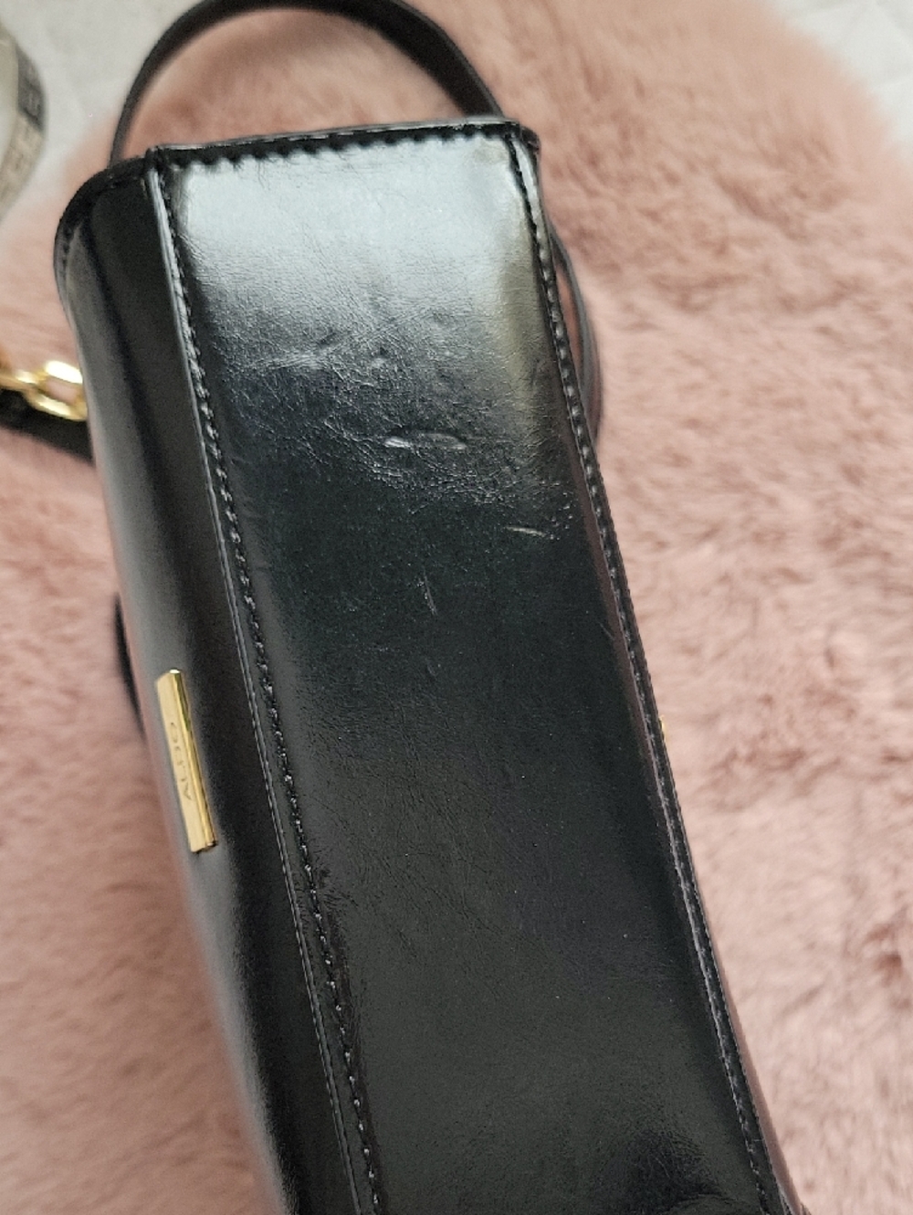 Aldo Black Mini Top-Handle Crossbody with Gold Chain - Picture 6 of 6